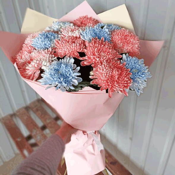 15 одноголовых хризантем микс в Гурзуфе