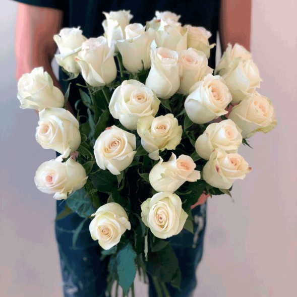 21 белая роза, лента в Гурзуфе